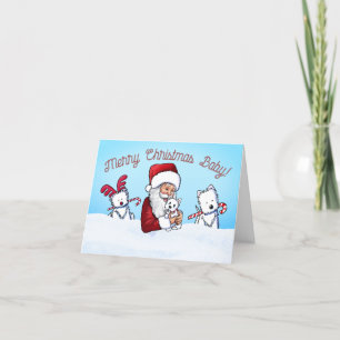 KiniArt Westie und Santa Weihnachtsgrüße Feiertagskarte