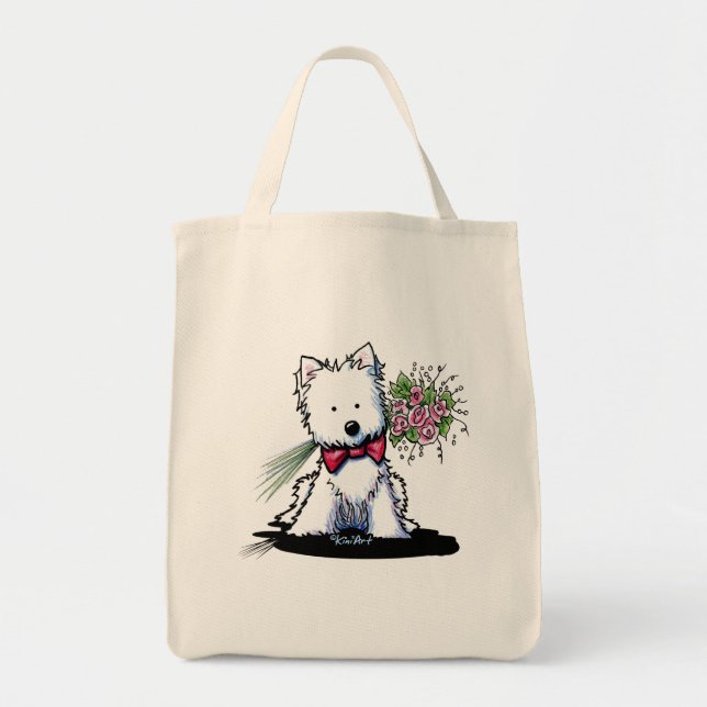 KiniArt Westie Valentine Bag Tragetasche (Vorne)