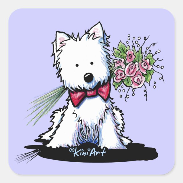 KiniArt Westie Valentine Stickers (Vorderseite)