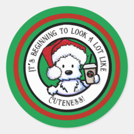 KiniArt Westie Weihnachtskaffee Stickers