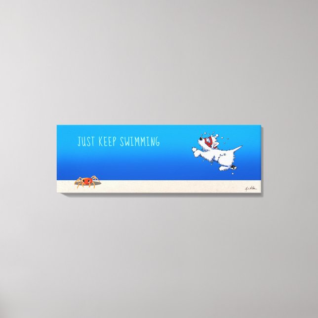 KiniArt Westie White Terrier Ocean Leinwanddruck (Vorderseite)