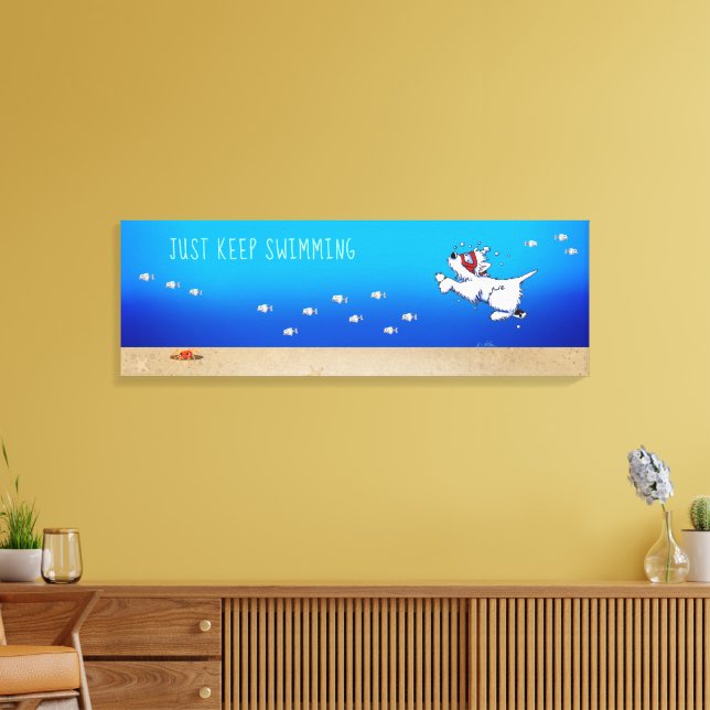 KiniArt Westie White Terrier Ocean Leinwanddruck (Insitu (Wohnzimmer))