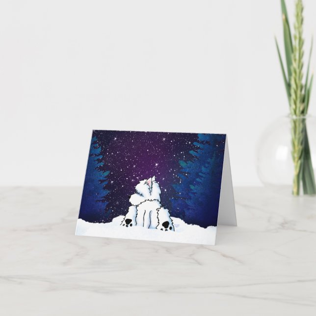 KiniArt Westie Winter Card Feiertagskarte (Vorderseite)