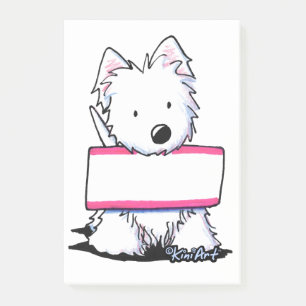 KiniArt Westie Zeichen Post-it Klebezettel