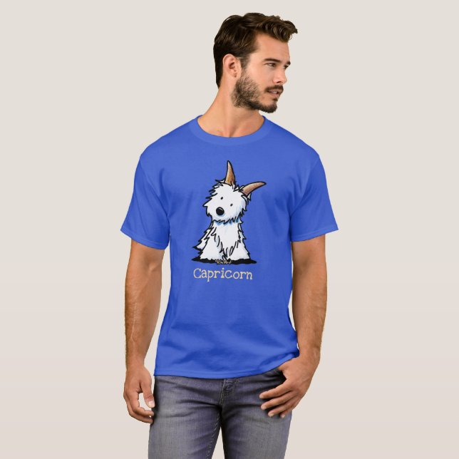 KiniArt Westie Zodiac Capricorn T - Shirt (Vorne ganz)