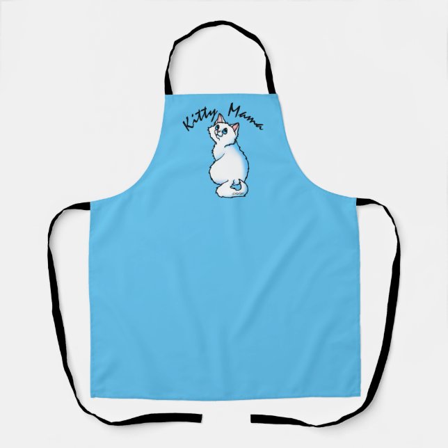 KiniArt White Cat Schürze (Vorderseite)