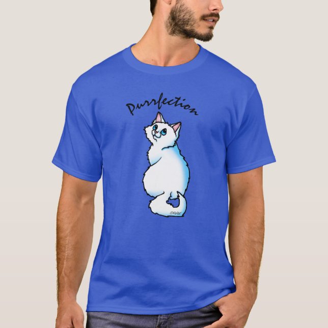 KiniArt White Cat T - Shirt (Vorderseite)