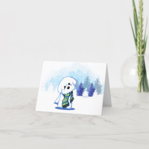 KiniArt Winter Bichon Frise Note Card Dankeskarte
