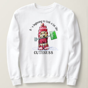 KiniArt Winter DoodleMoji Hund Sweatshirt