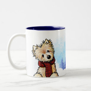 KiniArt Winter Norwich Terrier Zweifarbige Tasse