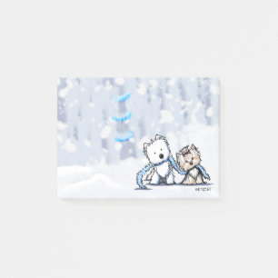 KiniArt Winter-Terrier Post-it Klebezettel