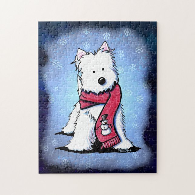 KiniArt Winter Westie Puzzle (Vertikal)