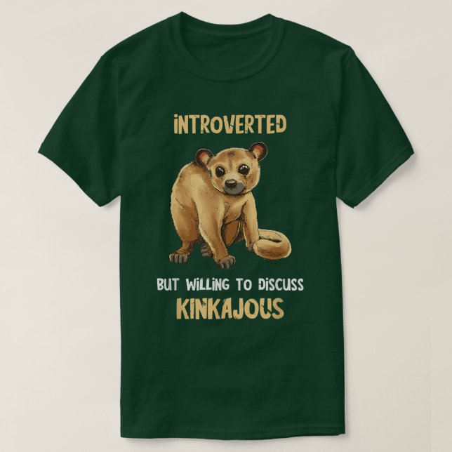 Kinkajou Introverted Animal Night Ape Wildlife Hon T-Shirt (Design vorne)