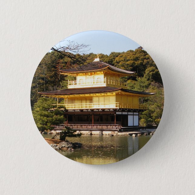 Kinkaku-ji 金 閣 Tempel 寺 Goldenen Pavillon Button (Vorderseite)