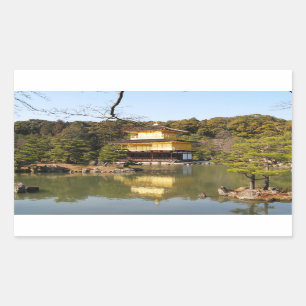 Kinkaku-ji 金 閣 Tempel 寺 Goldenen Pavillon Rechteckiger Aufkleber