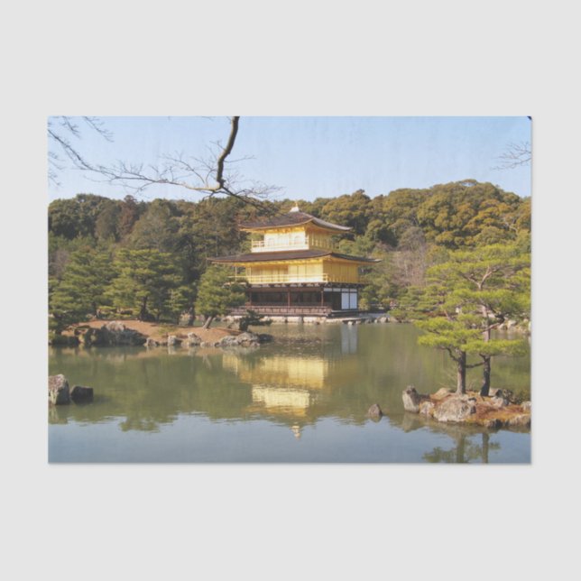Kinkaku-ji 金 閣 Tempel 寺 Goldenen Pavillon Seidenpapier (Vorderseite)