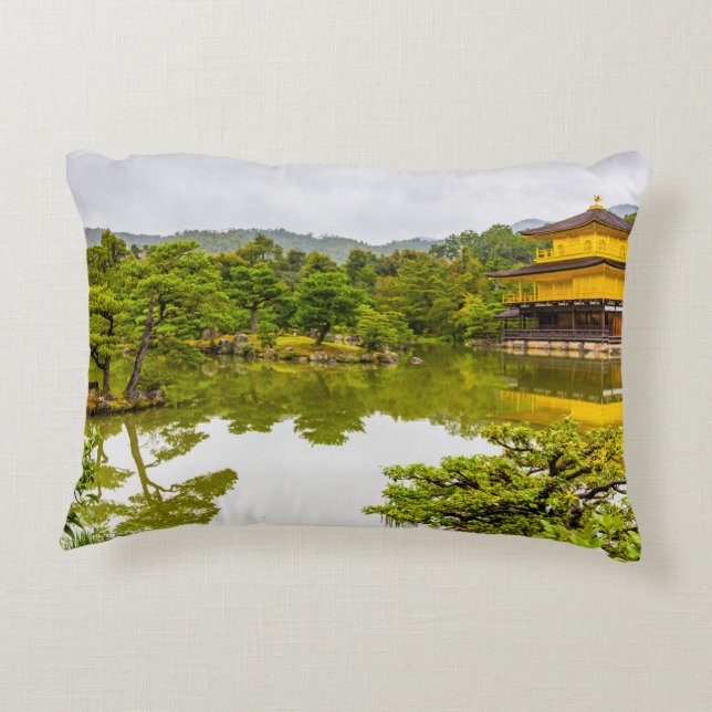 Kinkaku-ji oder Goldener Pavillon und Teich, Kyoto Dekokissen (Rückseite)