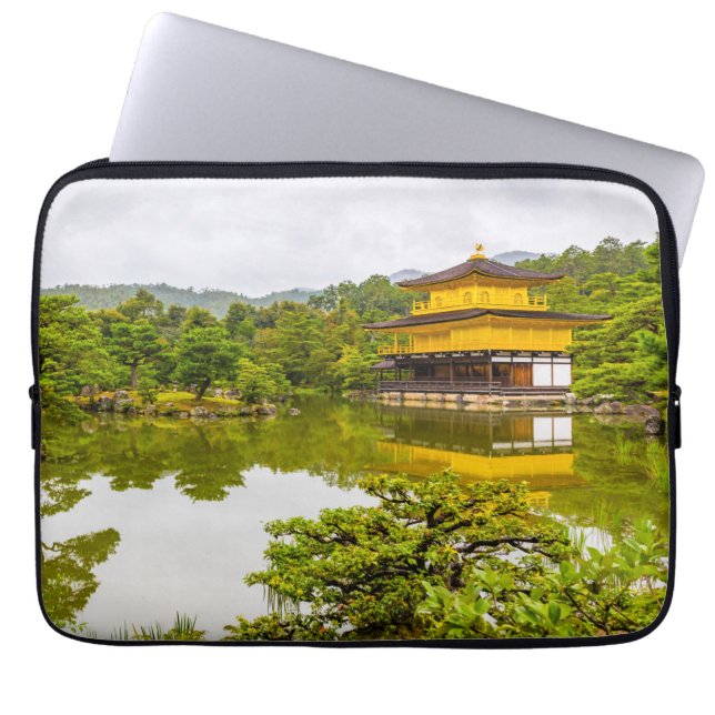 Kinkaku-ji oder Goldener Pavillon und Teich, Kyoto Laptopschutzhülle (Vorderseite)