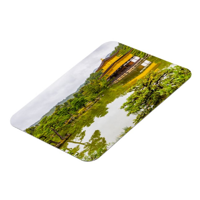 Kinkaku-ji oder Goldener Pavillon und Teich, Kyoto Magnet (Linke Seite)