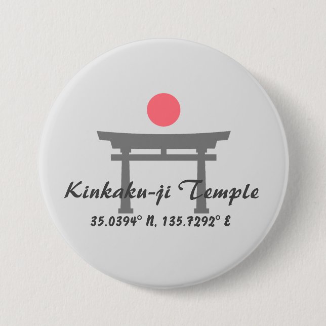 Kinkaku-ji-Tempel Breitengrad  Längengrad  Button (Vorderseite)