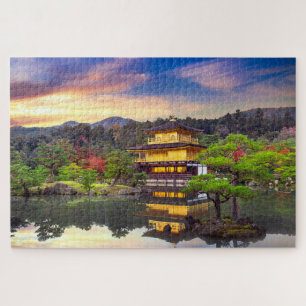 Kinkakuji Golden Pavilion Kyoto Japan Sonnenunterg Puzzle