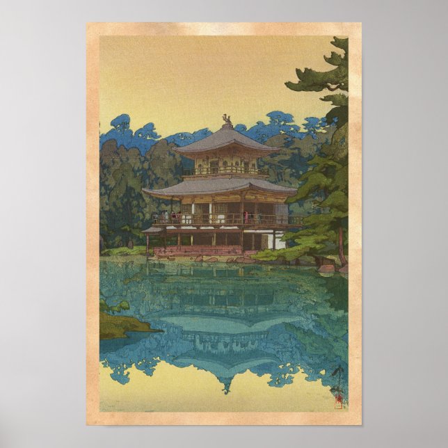 Kinkakuji Temple Yoshida Hiroshi shin hanga art Poster (Vorne)