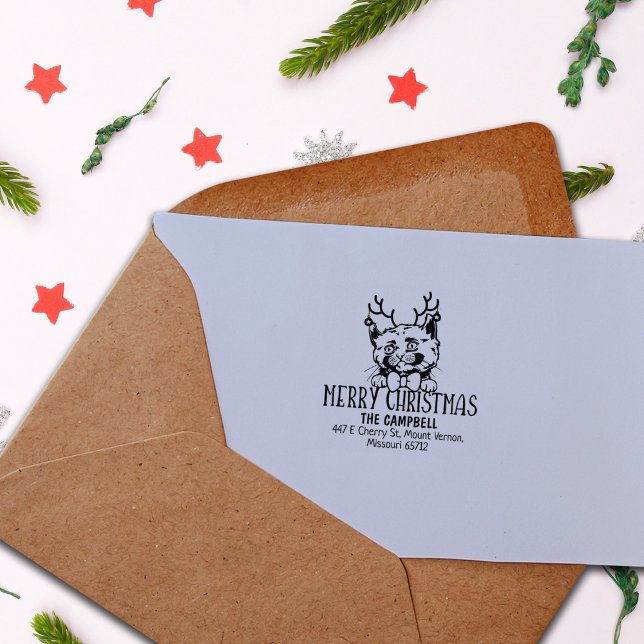 Kinkalow Cat Rücksendeadresse Weihnachten Gummistempel (Von Creator hochgeladen)