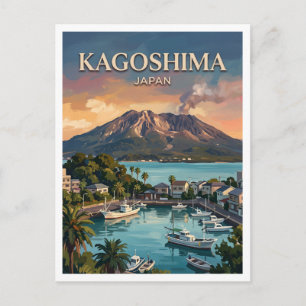 Kinko-Bucht Kagoshima Japan Postkarte