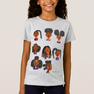 Kinky Curly Brown Skin Girls T - Shirt