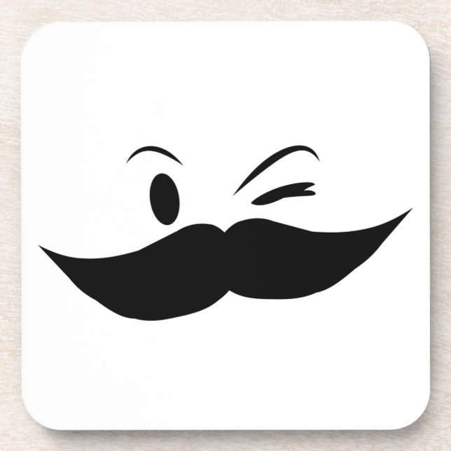 Kinky Mustache Getränkeuntersetzer (Vorderseite)