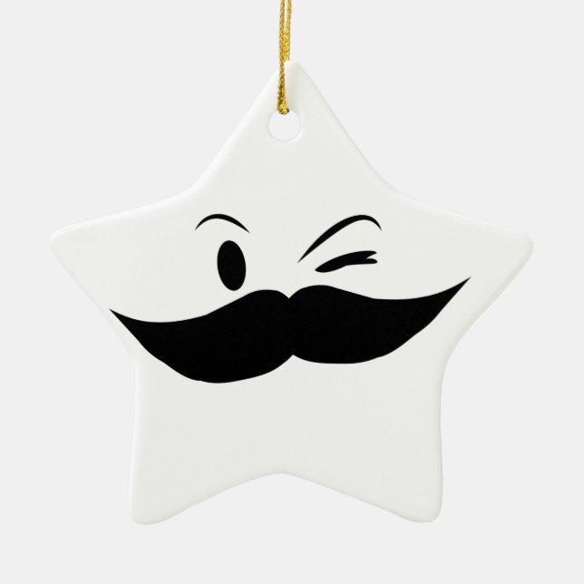 Kinky Mustache Keramikornament (Vorne)