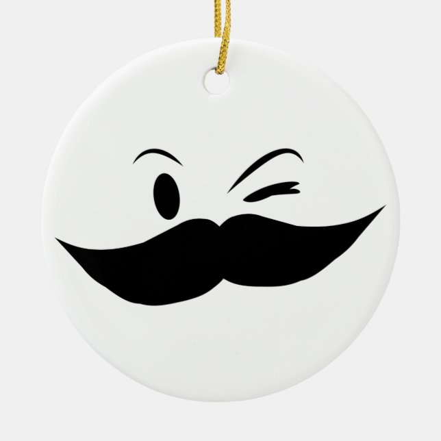 Kinky Mustache Keramikornament (Vorne)