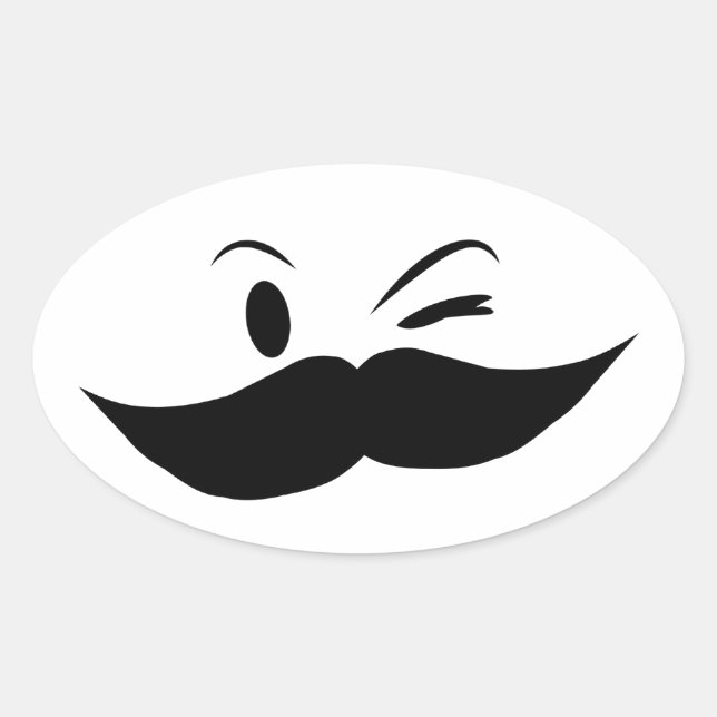 Kinky Mustache Ovaler Aufkleber (Vorderseite)