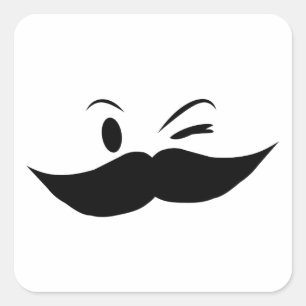Kinky Mustache Quadratischer Aufkleber