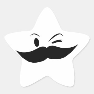 Kinky Mustache Stern-Aufkleber
