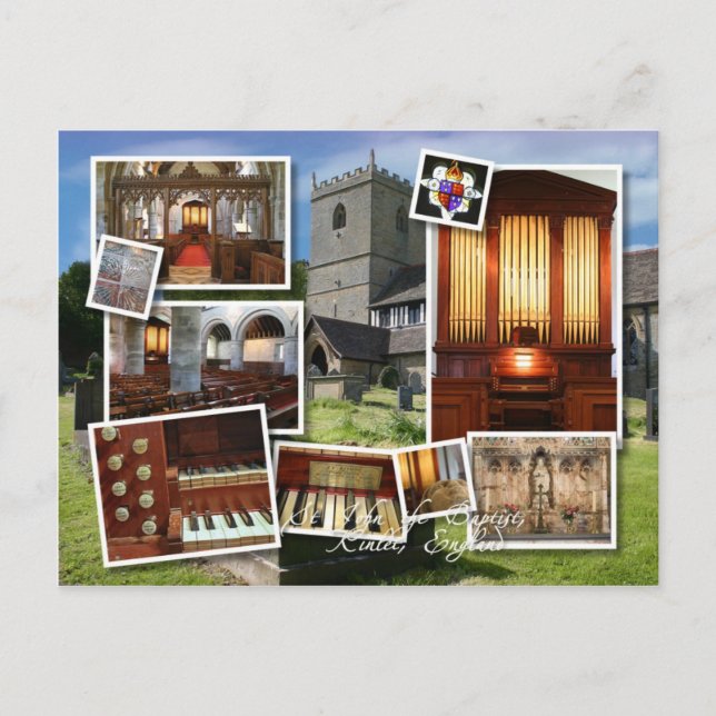 Kinlet Church and organ montage Postkarte (Vorderseite)