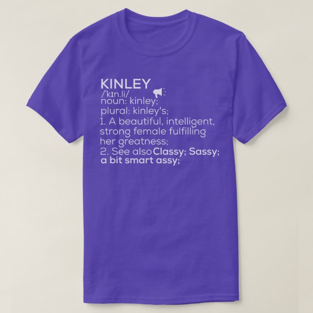 Kinley Name Kinley Definition Kinley weibliche Bez T-Shirt (Design vorne)