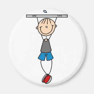 Kinn-Hebungen Stockfigur Magnet