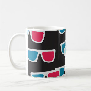 Kino 3D-Brille: Nahtloses Muster Kaffeetasse