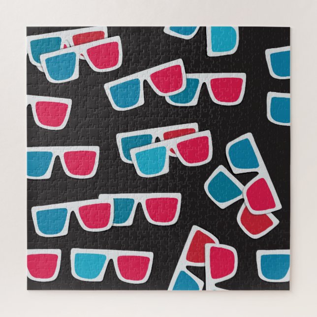 Kino 3D-Brille: Nahtloses Muster Puzzle (Vertikal)