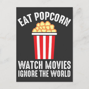 Kino Eat Popcorn Spielfilme Ignorieren der Welt Postkarte