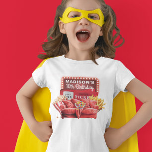 Kino Filmabend Geburtstag Rotes Sofa Personalisier T-Shirt
