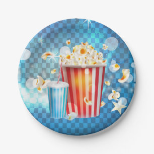 Kino Filme Film Nacht Popcorn Limonade Party Pappteller