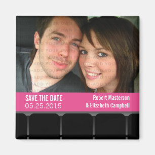 Kino-Foto Speichern Sie das Date Magnet, Magenta Magnet