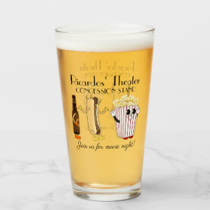 Kino-Konzessionsstand Hotdog Popcorn Pint Glas