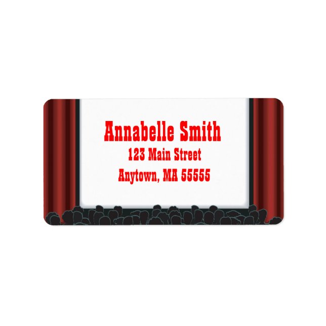 Kino Nachttheater Geburtstagsfeiertagsadressen Lab Adressaufkleber (Vorne)