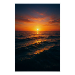 Kino-Ozean-Sonnenuntergang - Realistisches Kunstdr Poster