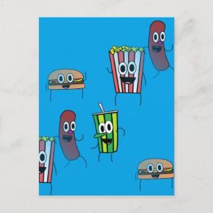 Kino-Popcorn Postkarte
