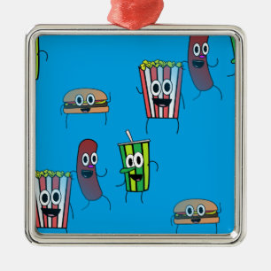 Kino-Popcorn Silbernes Ornament