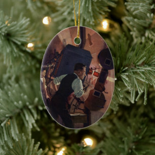 Kino-Projektionist, Vintage-Geschäft Keramik Ornament